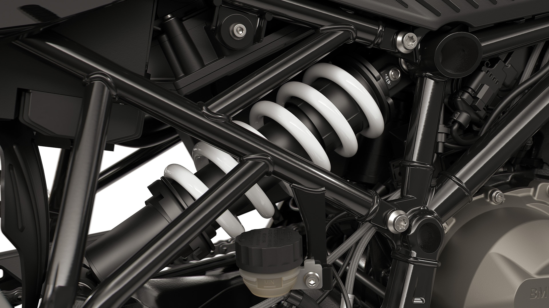 La jambe de suspension réglable de la F 450 GS de BMW Motorrad