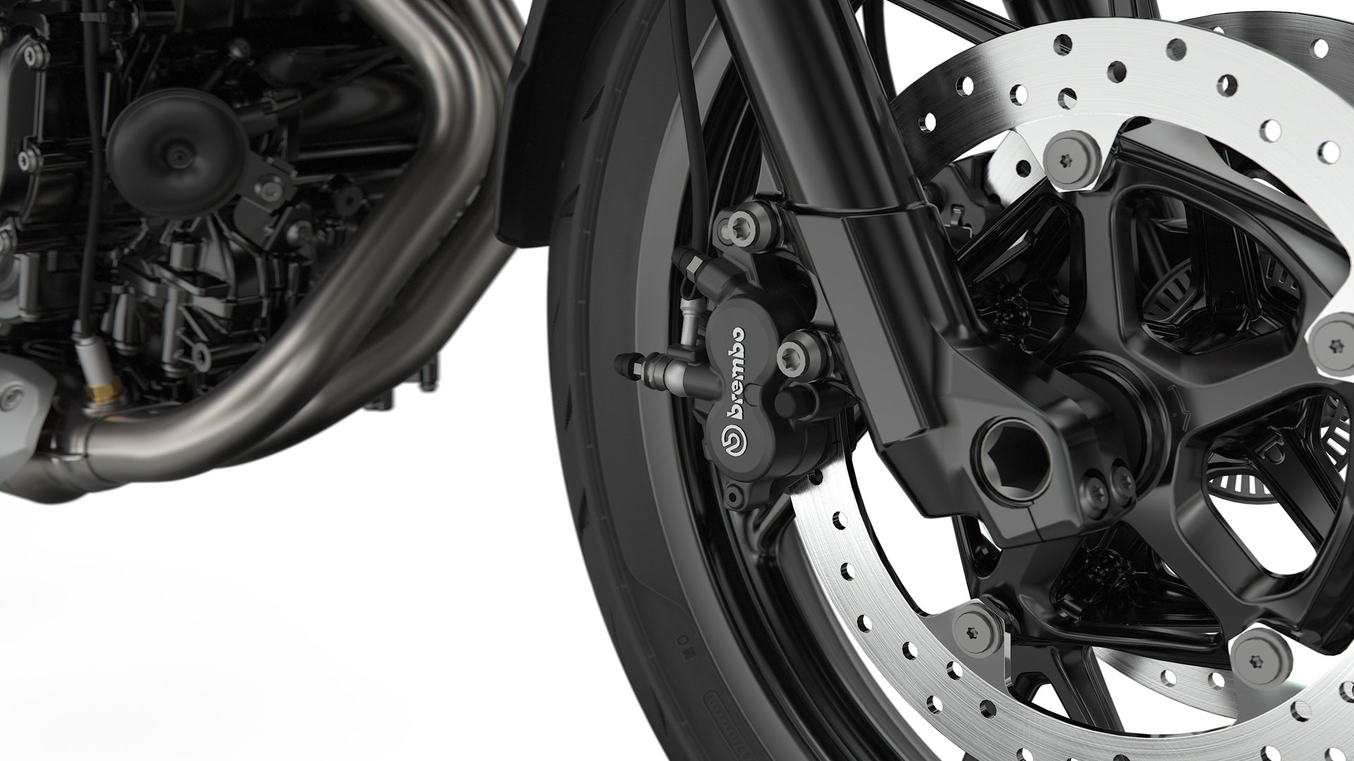 Nous voyons le système de freinage de la BMW F 750 GS.