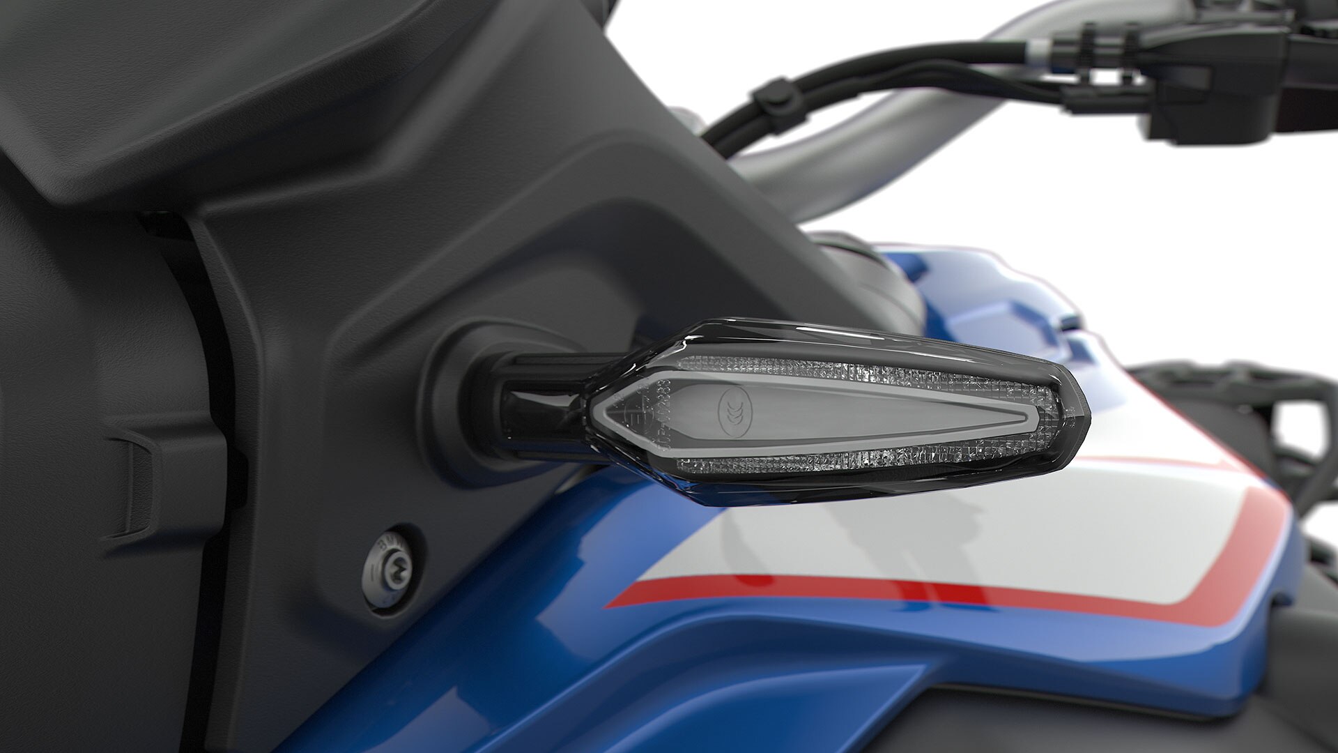 Nous voyons ici les clignotants à LED de la F 850 GS.
