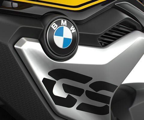 Nous voyons ici un gros plan du cache-radiateur avec le logo GS.