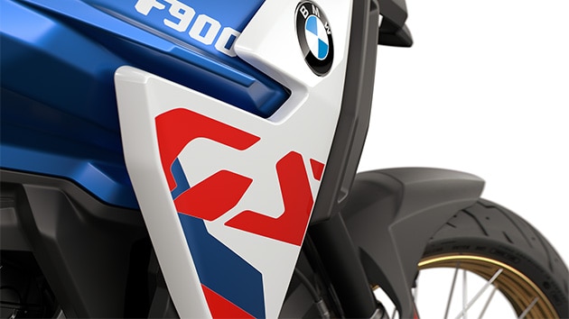 Le logo GS mis en évidence sur la BMW F 900 GS de BMW Motorrad