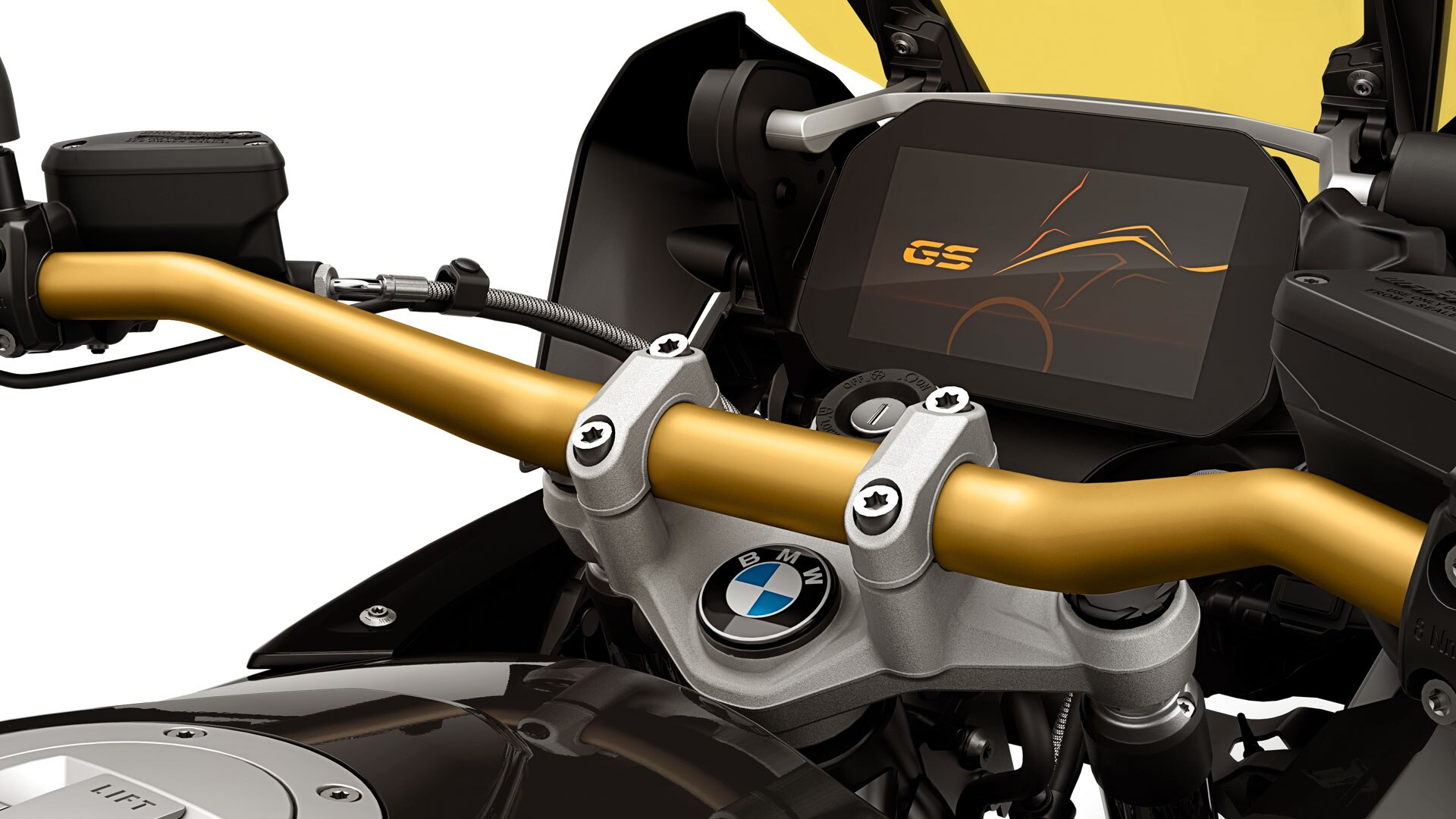 Nous voyons ici l'Edition 40 Years GS avec guidon doré.