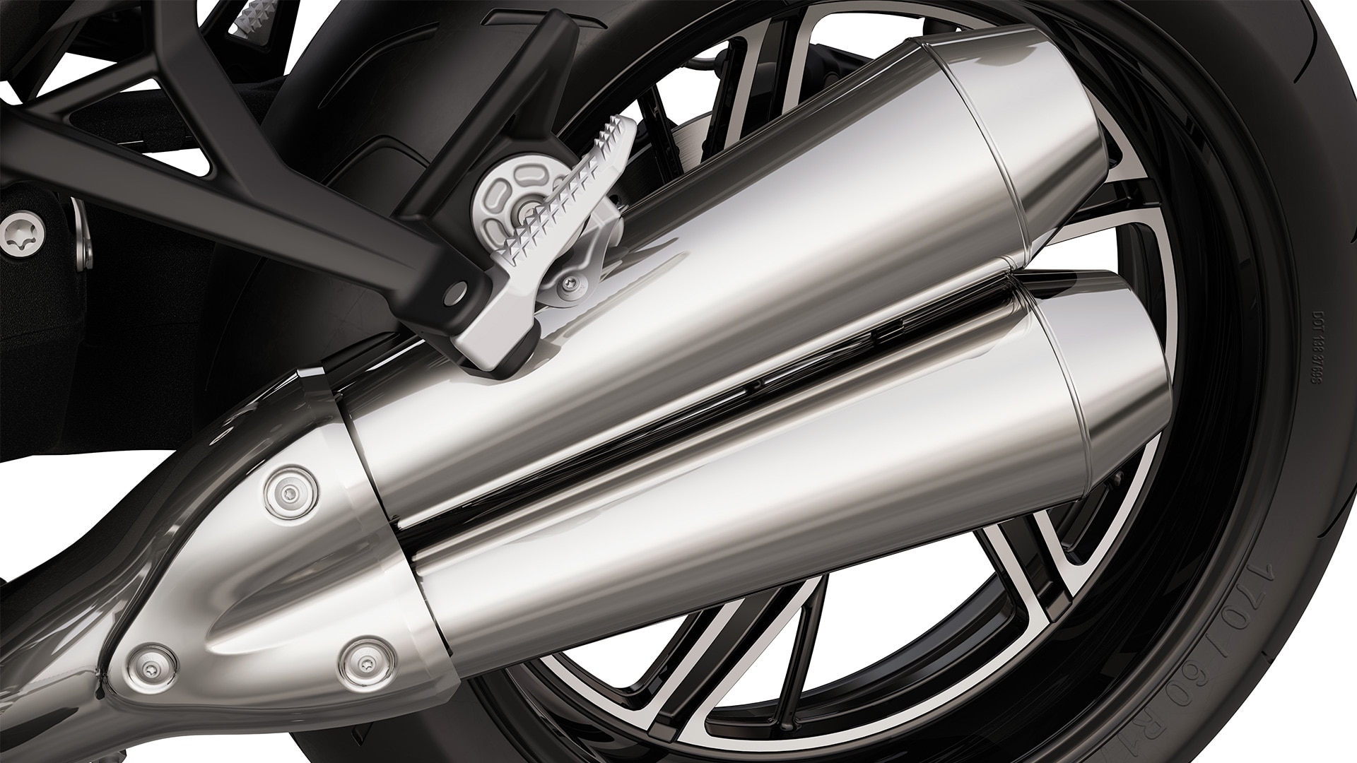 Le silencieux arrière à double flux de la BMW R 12 nineT de BMW Motorrad