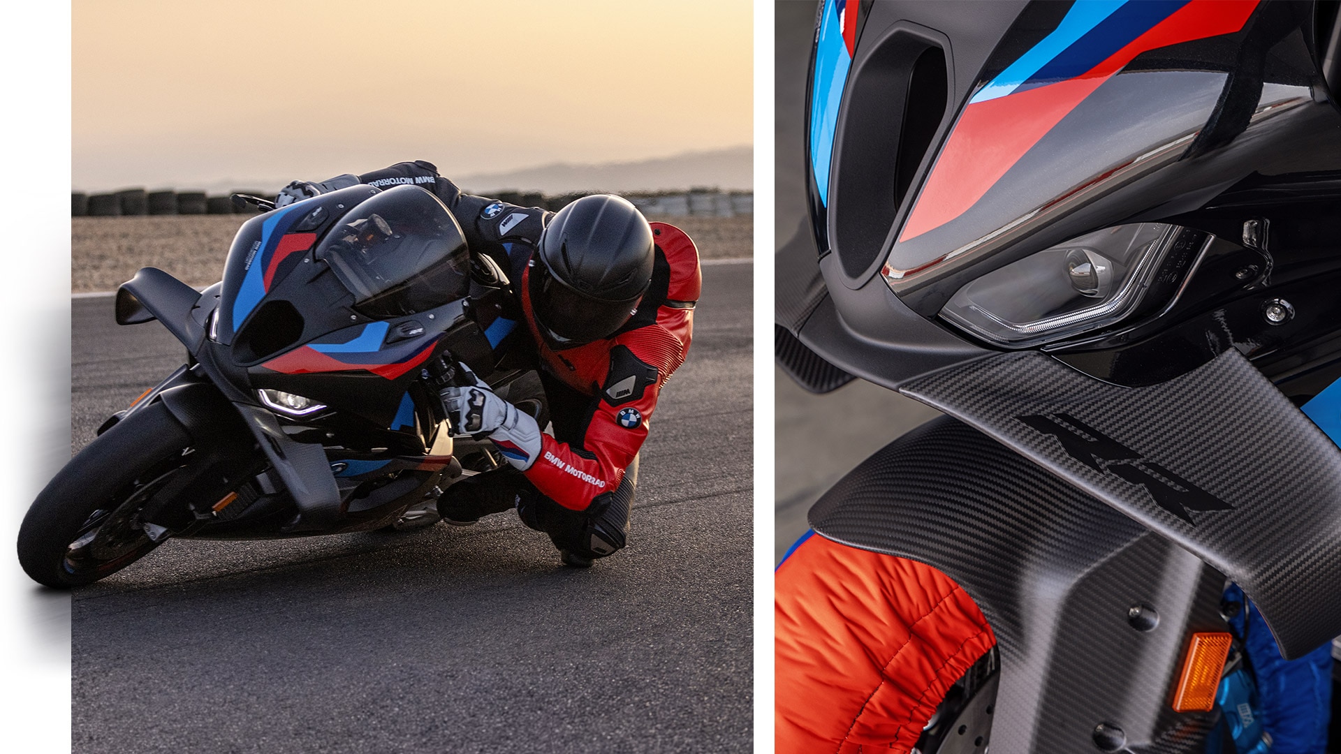 Photos de scènes de conduite dynamiques de la BMW M 1000 RR de BMW Motorrad sur circuit