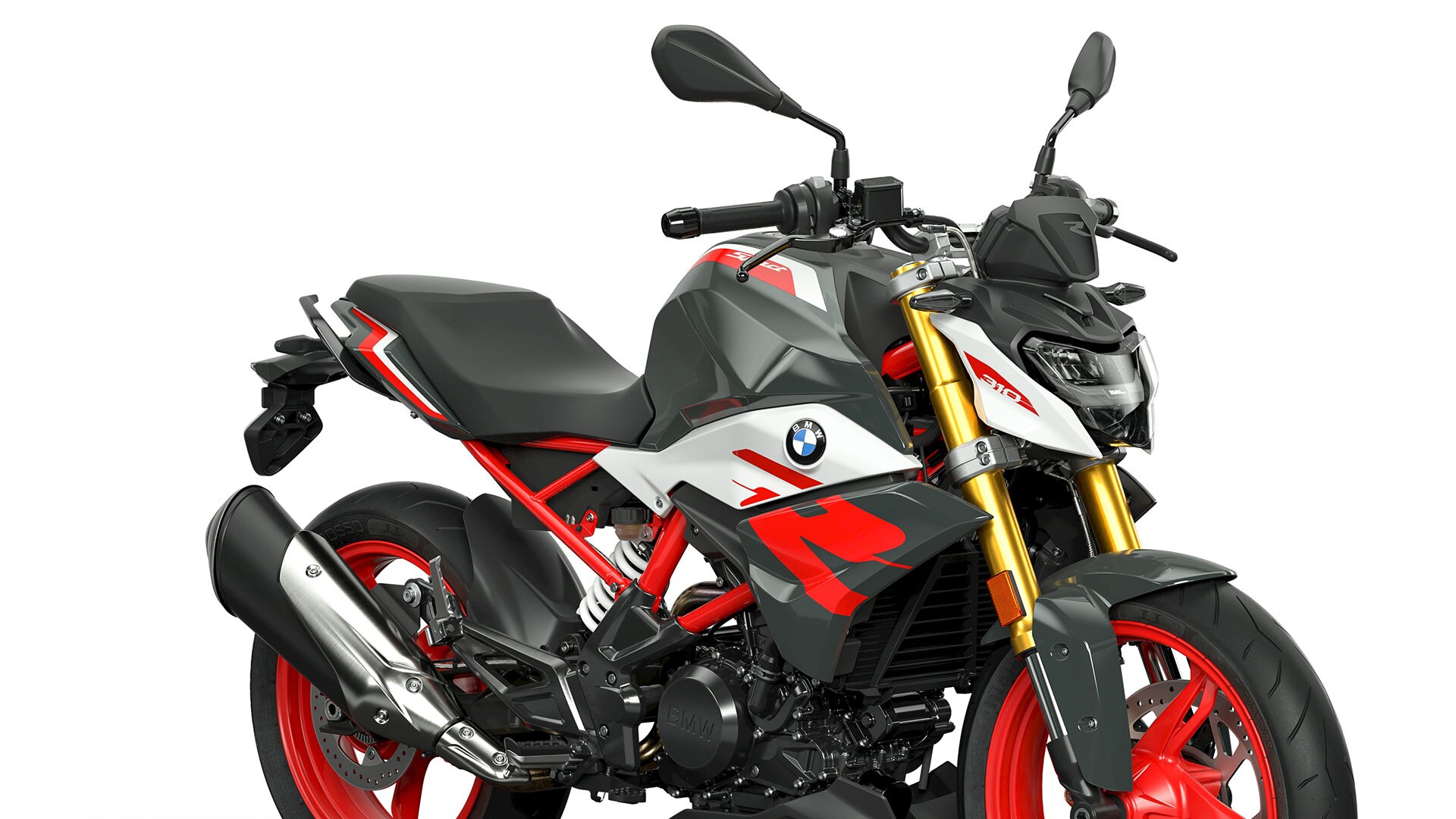 Nous voyons ici la selle ergonomique de la moto roadster BMW G 310 R.