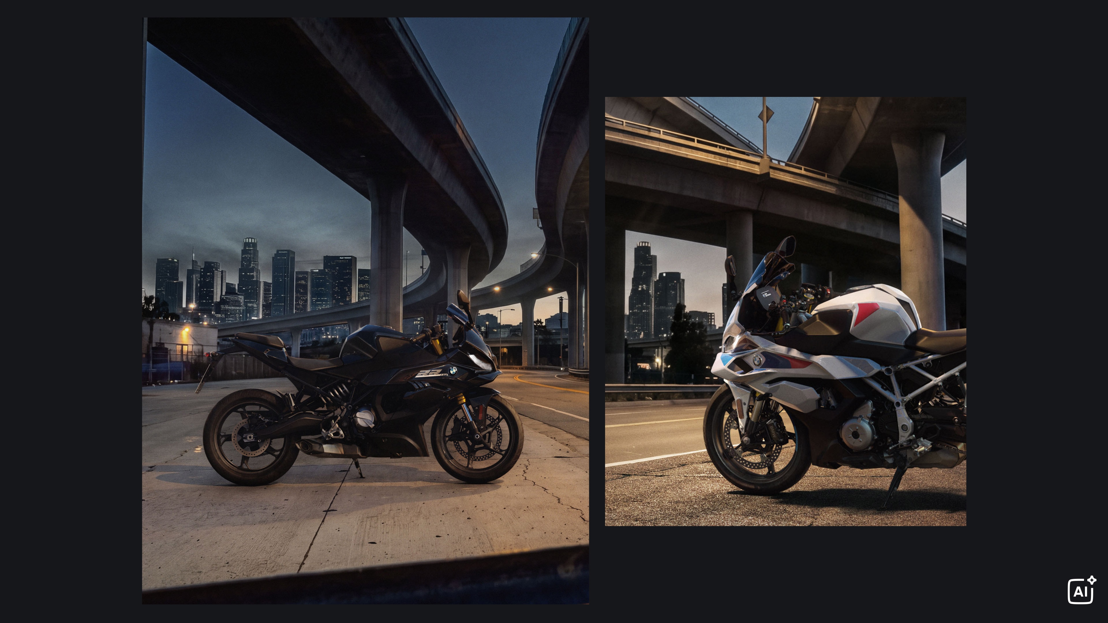 Collage de clichés de la BMW F 450 RR