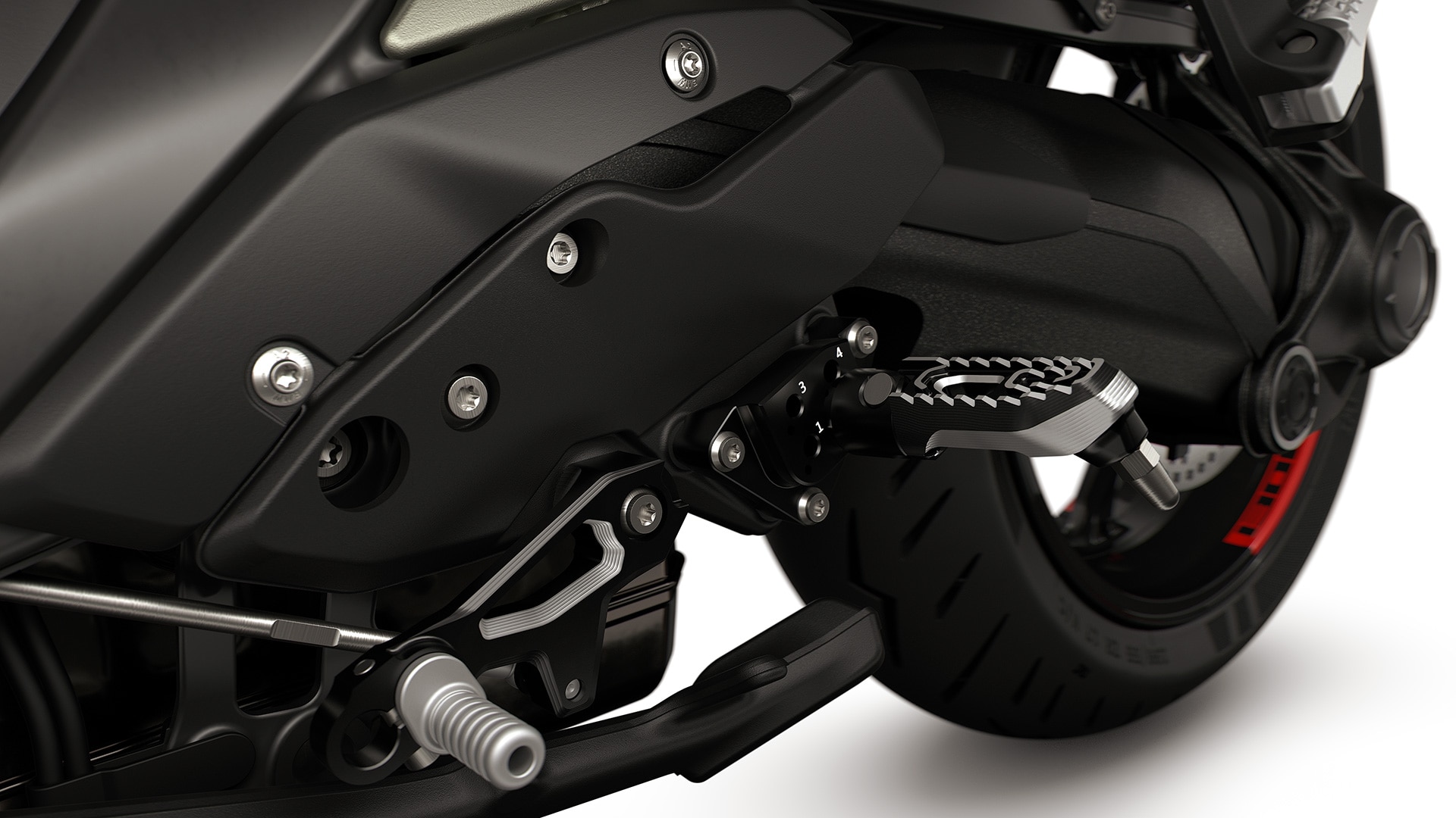 Le repose-pied réglable de la R 1300 RS de BMW Motorrad