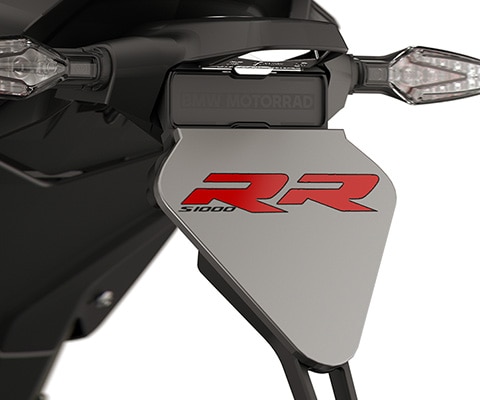Arrière dynamique avec le court cadre de plaque d’immatriculation de la BMW S 1000 RR