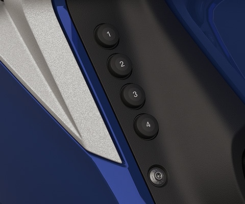 Gros plan sur les quatre touches de favoris numérotées.