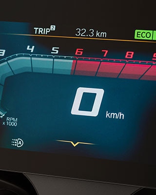 Nous voyons ici les modes de conduite Pro et mode ECO.